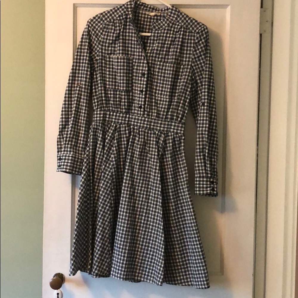 Freeway Checked Fit and Flair Dress